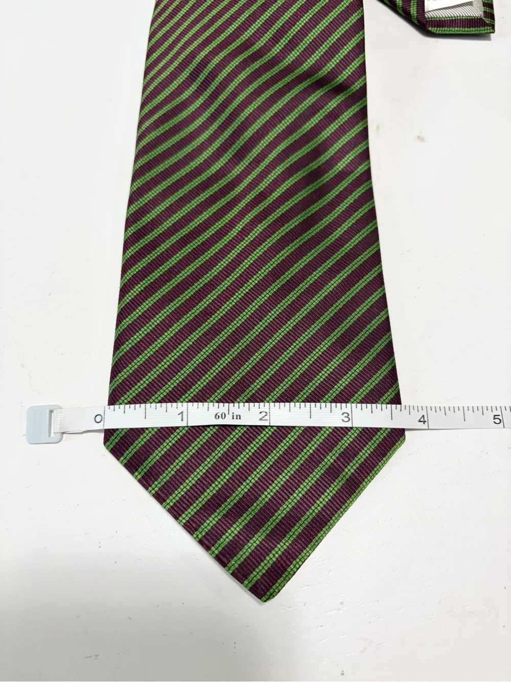 Daniel Milano Silk Pin Striped Green Brown Necktie Made Italy Neck Tie